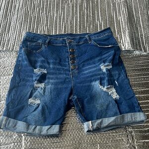 Shein Women's Distressed Denim Shorts